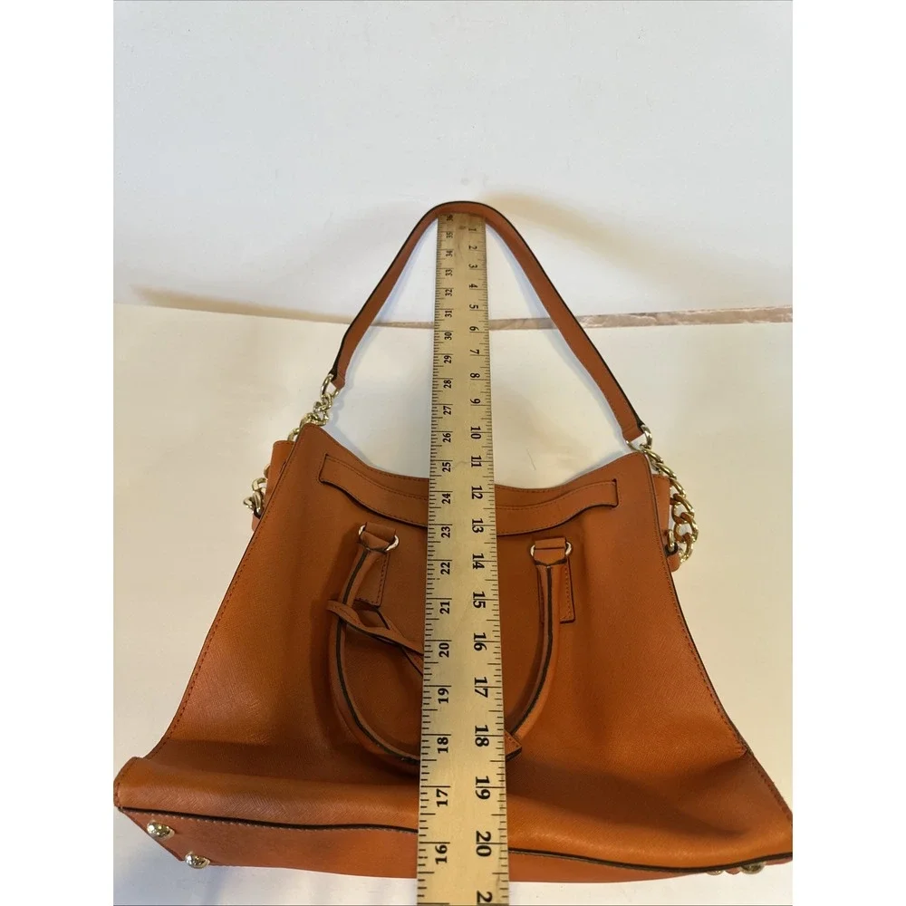 Michael Michael Kors Orange Leather Hamilton Large Tote Bag 14